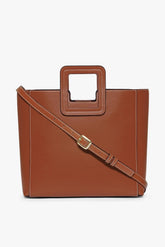 SHIRLEY LEATHER BAG SADDLE - STAUD outlet
