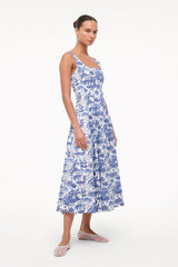 WELLS DRESS CHINA BLUE TOILE - STAUD online