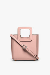 MINI SHIRLEY LEATHER BAG DARK BLUSH - STAUD for sale