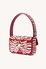 TOMMY BEADED BAG SCARLET WHITE - STAUD for sale