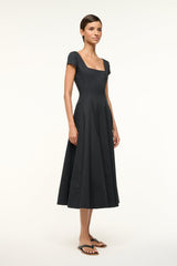 SHORT SLEEVE WELLS DRESS BLACK - STAUD US