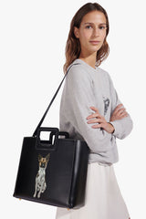 CUSTOM SHIRLEY LEATHER BAG BLACK - STAUD sale