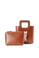 CUSTOM MINI SHIRLEY LEATHER BAG TAN - STAUD US