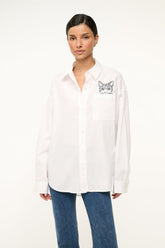 CUSTOM CLASSIC OVERSIZED SHIRT WHITE - STAUD sale