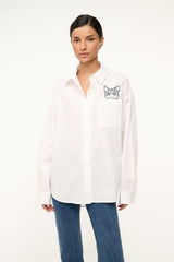 CUSTOM CLASSIC OVERSIZED SHIRT WHITE - STAUD sale
