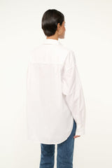 CUSTOM CLASSIC OVERSIZED SHIRT WHITE - STAUD sale