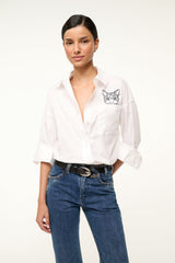 CUSTOM CLASSIC OVERSIZED SHIRT WHITE - STAUD sale
