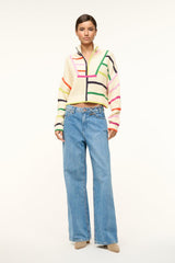 CROPPED HAMPTON SWEATER CREAM RAINBOW MULTI - STAUD sale