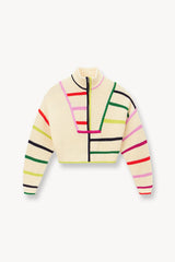 CROPPED HAMPTON SWEATER CREAM RAINBOW MULTI - STAUD sale