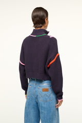CROPPED HAMPTON SWEATER NAVY MULTI - STAUD near me