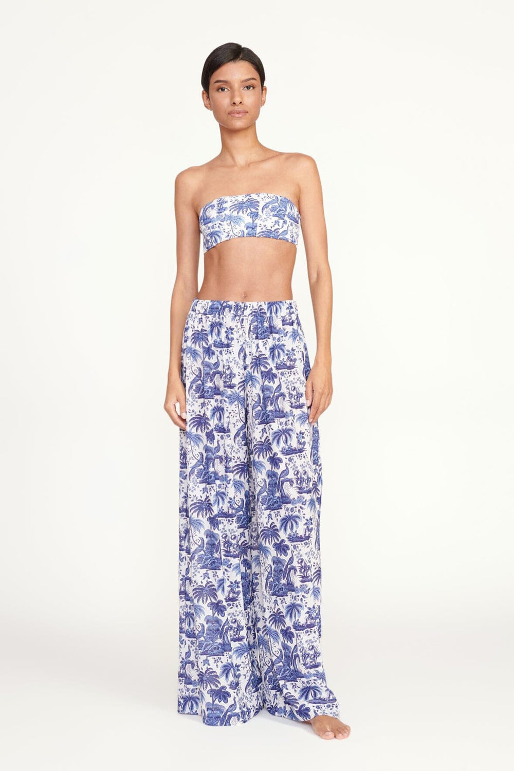 MARZA PANT BLUE TOILE - STAUD US