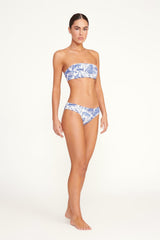MALA BIKINI TOP BLUE TOILE - STAUD for sale