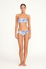 MALA BIKINI TOP BLUE TOILE - STAUD for sale