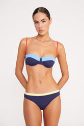 JO BALCONETTE BIKINI TOP NAVY COLORBLOCK - STAUD for sale