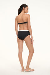 DEVON HIGH RISE BIKINI BOTTOM BLACK WHITE - STAUD sale