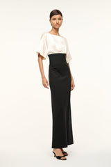 GARNET DRESS IVORY BLACK - STAUD sale