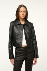 LEATHER MARINO JACKET BLACK - STAUD outlet