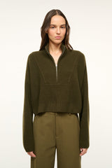 CASHMERE CROPPED HAMPTON SWEATER OLIVE - STAUD near me