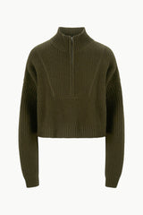 CASHMERE CROPPED HAMPTON SWEATER OLIVE - STAUD near me