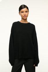 SERRANO CASHMERE RELAXED CREW BLACK - STAUD for sale
