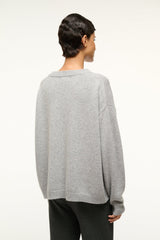 SERRANO CASHMERE RELAXED CREW HEATHER GREY - STAUD sale