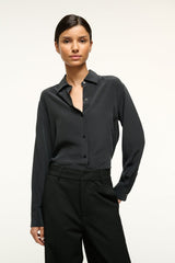 ROXBURY SILK SHIRT BLACK - STAUD near me