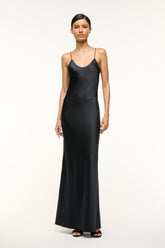 MILNER SILK SLIP DRESS BLACK - STAUD online