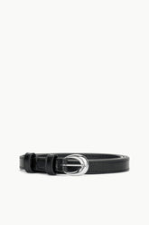 SLIM MOON BUCKLE BELT - 13MM BLACK SILVER - STAUD outlet