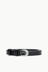 SLIM MOON BUCKLE BELT - 13MM BLACK SILVER - STAUD outlet