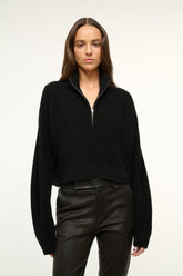 CASHMERE CROPPED HAMPTON SWEATER BLACK - STAUD near me