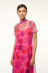 CALLUNA DRESS MAGENTA PAINTED FLORAL - STAUD sale