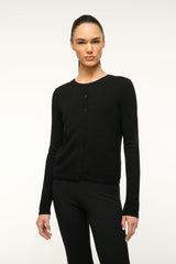 MIDNIGHT CASHMERE CARDIGAN BLACK - STAUD outlet