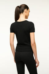 EASY CASHMERE TEE BLACK - STAUD online
