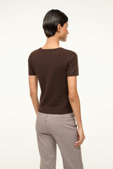 EASY CASHMERE TEE DARK CHOCOLATE - STAUD US