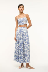 PROCIDA SKIRT BLUE TOILE - STAUD online
