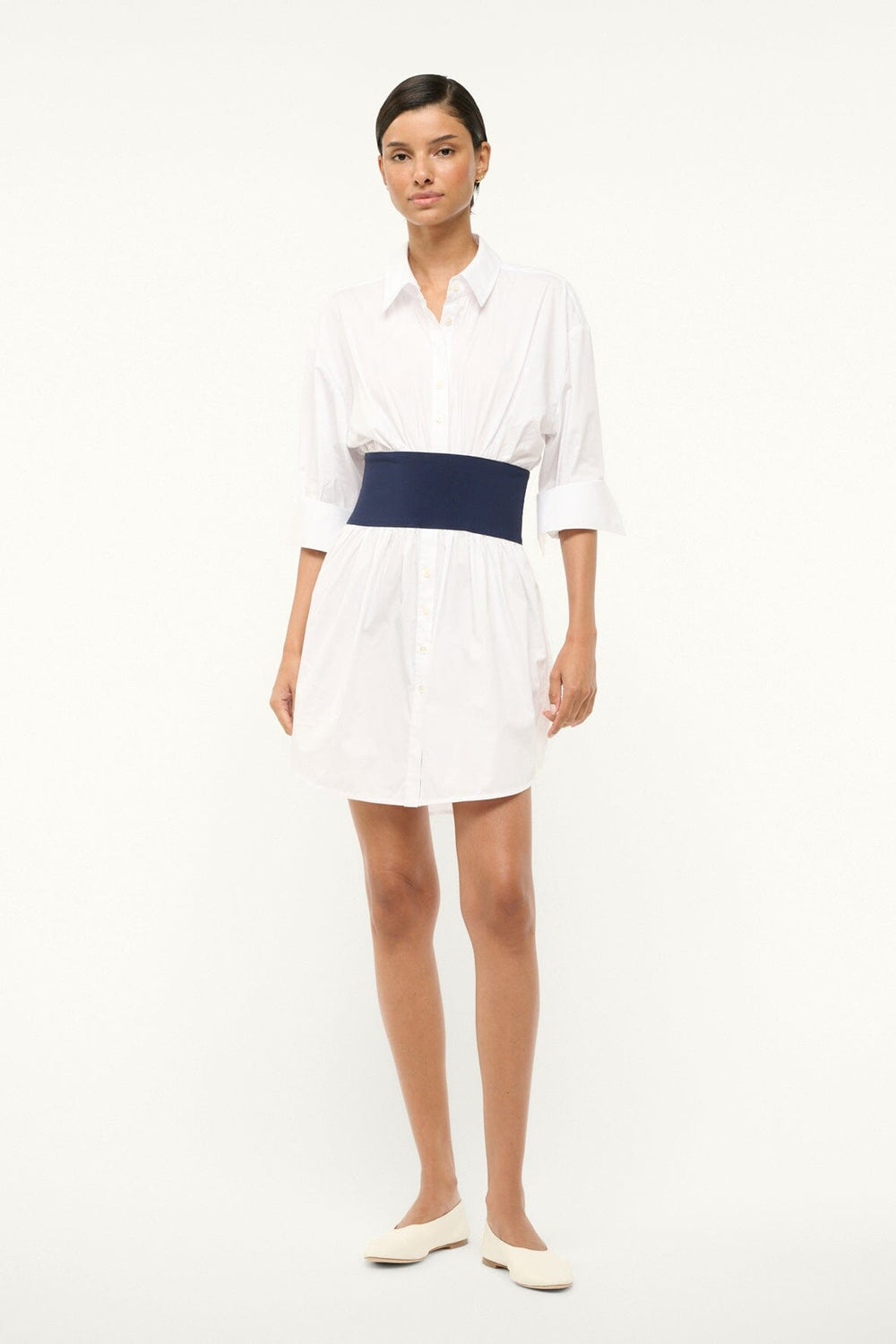 MICHELLE DRESS WHITE NAVY - STAUD online