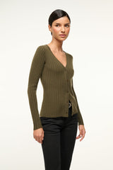 CARGO CASHMERE SWEATER DARK OLIVE - STAUD outlet