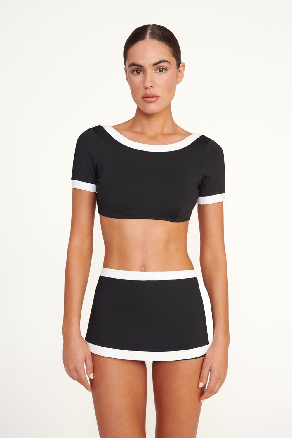 NELL SWIM SKIRT BLACK/WHITE 1 - STAUD near me