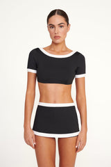 NELL SWIM SKIRT BLACK/WHITE 1 - STAUD near me