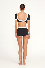 NELL SWIM SKIRT BLACK/WHITE 1 - STAUD near me