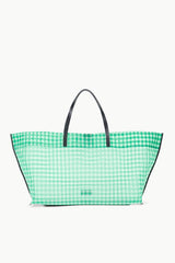 CHRISTOS LARGE MESH TOTE JADE GINGHAM - STAUD US