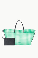 CHRISTOS LARGE MESH TOTE JADE GINGHAM - STAUD US