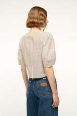 DIDI TOP IVORY DARK OAK MICRO STRIPE - STAUD online