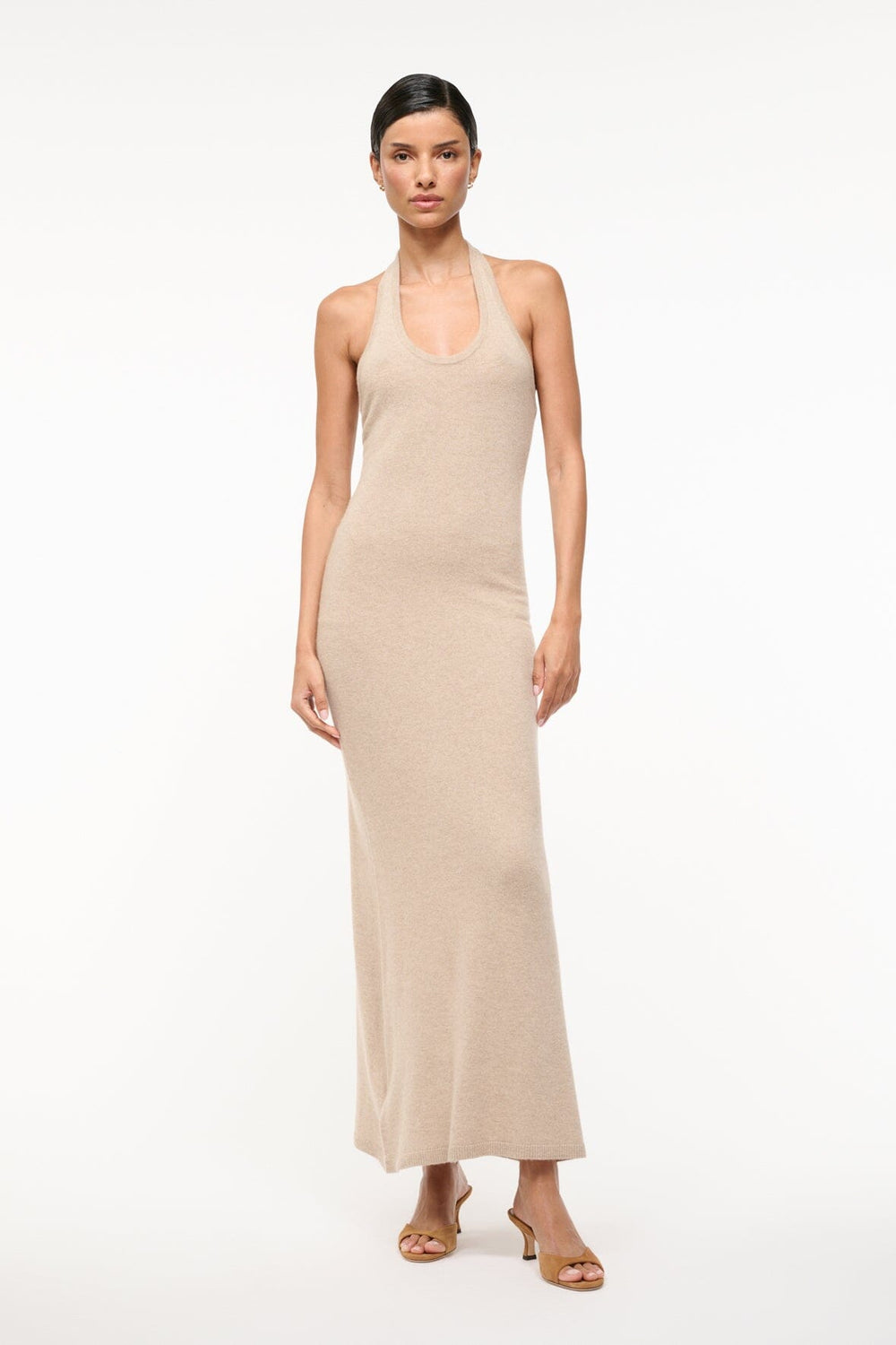 CANELA CASHMERE DRESS STONE - STAUD US