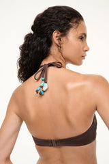 LAIRD BIKINI TOP DARK CHOCOLATE - STAUD outlet