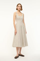 WELLS DRESS IVORY DARK OAK MICRO STRIPE - STAUD near me