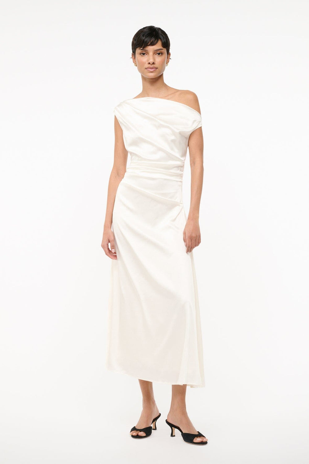 PHARE SILK DRESS IVORY - STAUD sale