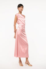 PHARE SILK DRESS ROSE - STAUD for sale