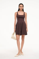 WELLS MINI DRESS EARTH - STAUD for sale