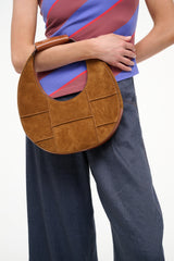 MOON TOTE BAG TAN SUEDE - STAUD online